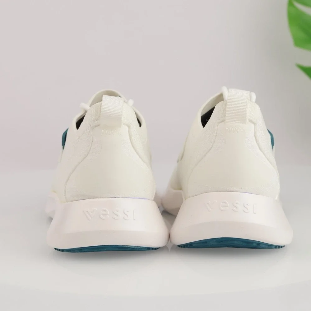 Vessi Womens Everyday Move Sneaker Size 7 Waterproof White Knit Lace Up Shoe Low